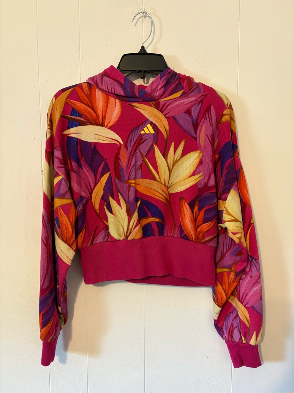 Adidas x Farm Rio Floral Crop Hoodie size M
